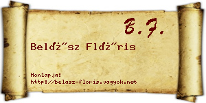 Belász Flóris névjegykártya